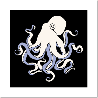 White octopus Posters and Art